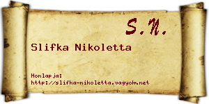 Slifka Nikoletta névjegykártya
